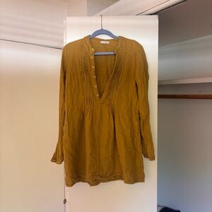 FREE PEOPLE X CP SHADES Pinch Pleat Muslin Cotton Tunic Dress